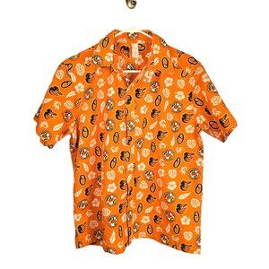 Baltimore Orioles Mens Button Up Shirt Medium Hawaiian Short Sleeve Elevin Group